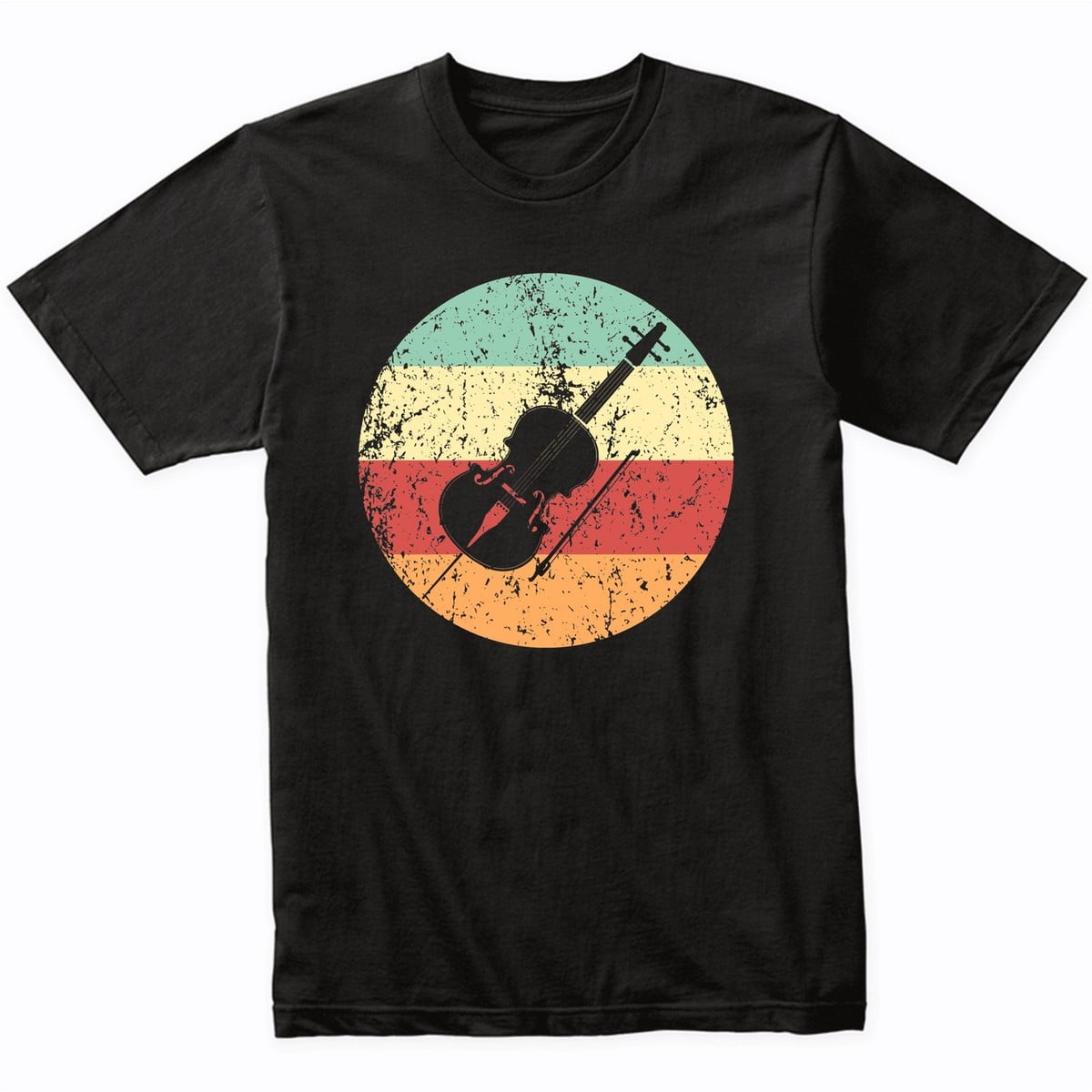 Cello Silhouette Retro Musician Instrument T-Shirt - Walmart.com