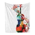 thumbnail image 1 of Cello Soft Flannel Fleece Throw Blanket, Abstract Floral Polygonal Design of String Instrument with Music Notes, Cozy Plush for Indoor and Outdoor Use, 50" x 70", Multicolor, by Ambesonne, 1 of 5