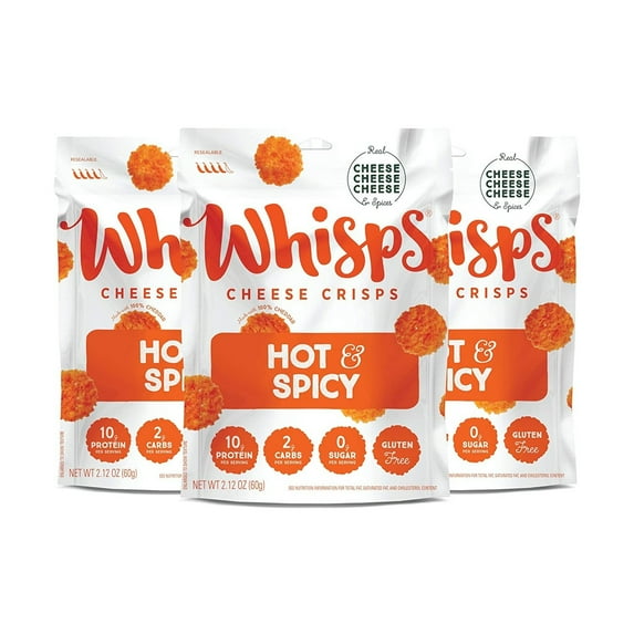 Cello Whisps Cheese Crisps - Hot & Spicy (2.12oz) Size: 3 Bags