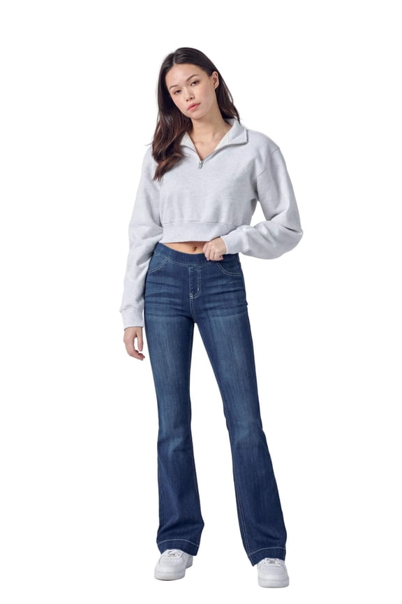 Cello Women's Juniors Mid Waist Skinny Fit Bootcut Pants