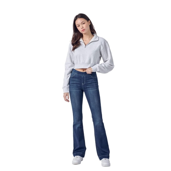 Cello Women's Juniors Mid Waist Skinny Fit Bootcut Pants