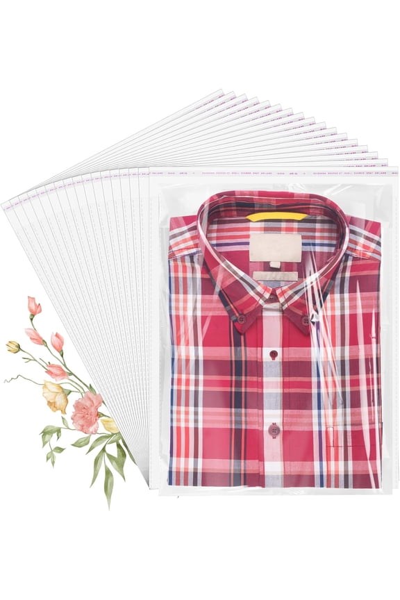 Cellophane Bags, 100 Pcs Resealable Clear Poly Bags for Clothes, Party Favors, Artwork & Decorative Wrappers(10x14)