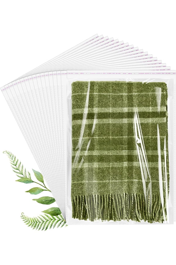 Cellophane Bags, 70 Pcs Resealable Clear Poly Bags for Clothes, Shirt Bag, Decorative Wrappers, Party Favors & Artwork
