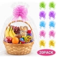 thumbnail image 1 of Cellophane Bags for Basket Gift Basket Wrap Bags Jumbo Wrapping Bags with Bows lear Plastic Gift Wrapping for Christmas Easter Party Supplies 20-Pack Set 2, 1 of 7