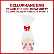 BETTER CRAFTS Cellophane Bags Mylar Sheet Great Wrapping Paper for Craft Basket 100 Pack ( 12x18 Inches)