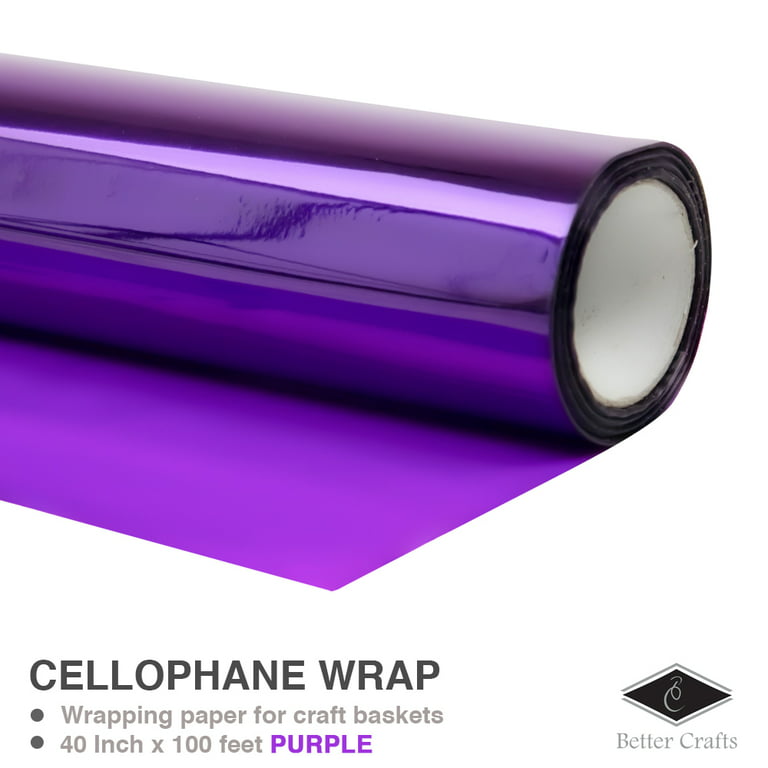 Cellophane Wrap 24Inch x 100'Ft Mylar Sheet Cellophane Roll Great Wrapping  Paper for Craft Basket(Red)