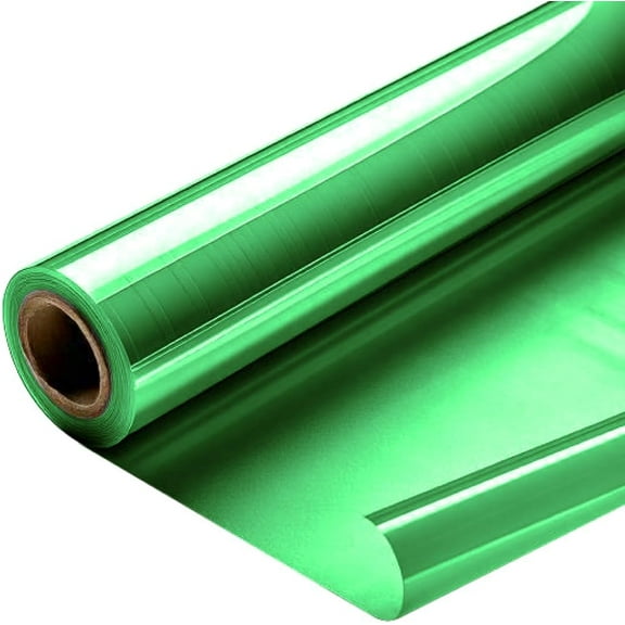 Green Cellophane Wrap 40'' x 100' Roll - Colored Cellophane Sheets for Craft Baskets, Gift Wrapping Supplies, Plastic Wrap for Gift Baskets