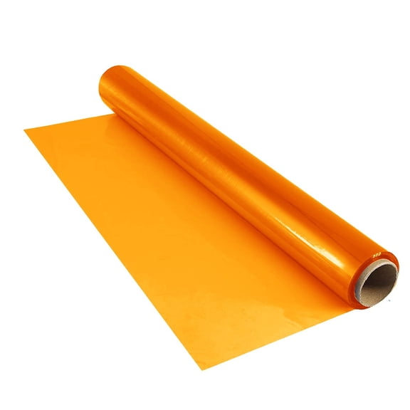 Cellophane Wrap Roll Transparent Gift Wrapping Paper, 15.7In ×30M for Gift Baskets Flower Bouquet Crafts Christmas Packaging Orange