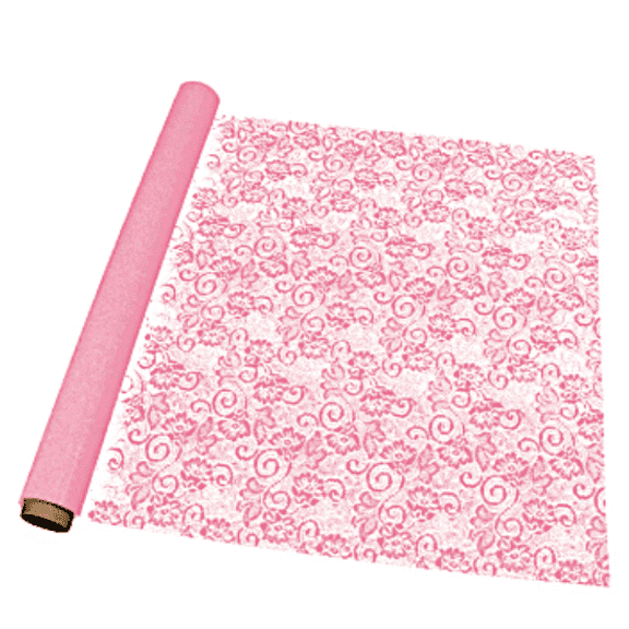Cellophane Wrap Victorian Lace Rolls  20 Inch X 100 Foot Roll  Food Contact Safe-LACE~ PINK