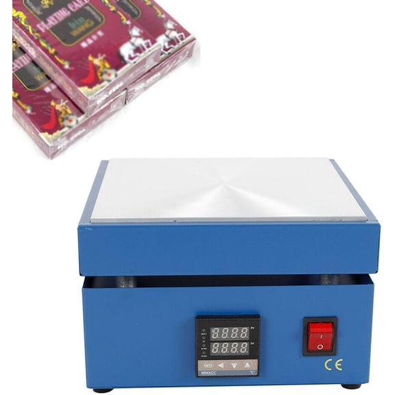 Cellophane Wrapping Machine, Desktop Manual Cellophane Wrapping Machine, 7.87x7.87inches (200x200mm) Heating Table with Digital Display, Temperature Control Range 0-400, for Cosmetics Packing