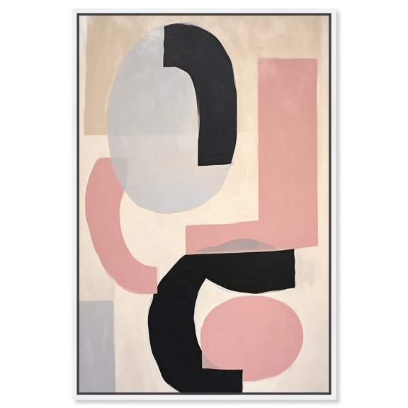 Cellphone Accessories Contemporary Abstract Shapes Trendy Canvas Wall Art by Art Remedy, White Floater Frame, 24"x36"