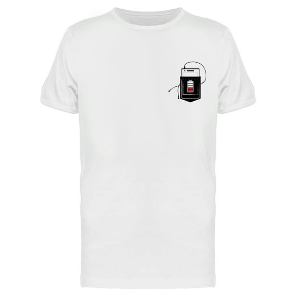 Cellphone Battery Charging Men's White T-shirt