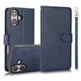 thumbnail image 1 of Cellphone Flip Case Compatible with iPhone 16 Wallet Case Detachable Back Case with Card Holder/Wrist Strap, PU Leather Flip Magnetic Folio Stand Shockproof Case,Blue, 1 of 6