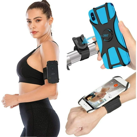 Cellphone Holder Running Wristband Armband Fit for iPhone17 Pro Max Galaxy S20 Ultra Note 10 Pro Note 10+ Galaxy S10+ LG, 360 Rotatable Elastic Armband for Gym Fitness 1Pack