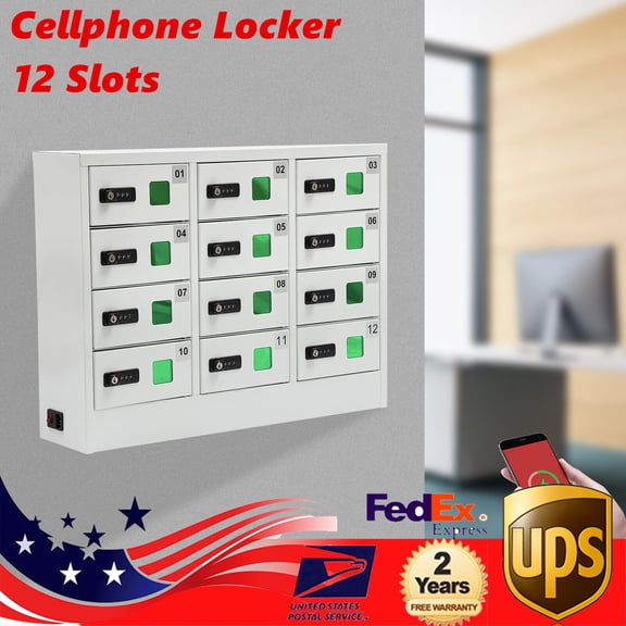 Cellphone Locker 12 Slots Charging Station Combination Lock For iPad Storage USA