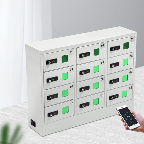 Cellphone Locker 12 Slots Charging Station Combination Lock For iPad Storage USA
