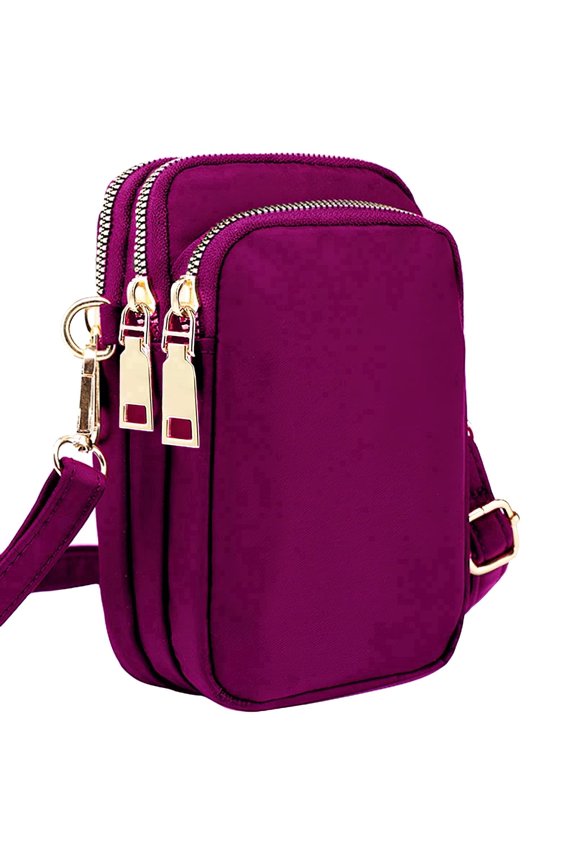 Women Waterproof Nylon Cell Phone Crossbody Purse with Wristlet Shoulder Strap for Daily Use
