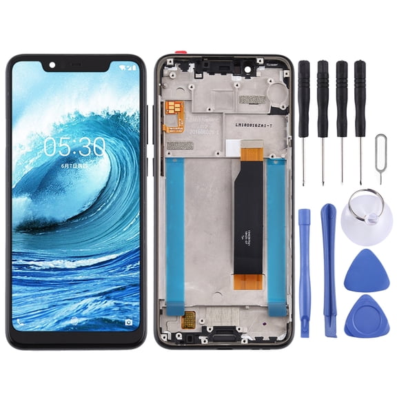 Cellphone Repair Parts LCD Screen and Digitizer Full Assembly with Frame for Nokia 5.1 Plus / X5 / TA-1102 TA-1105
