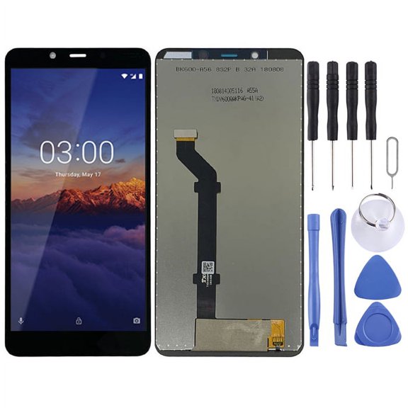 Cellphone Repair Parts TFT LCD Screen for Nokia 3.1 Plus with Digitizer Full Assembly (Black)