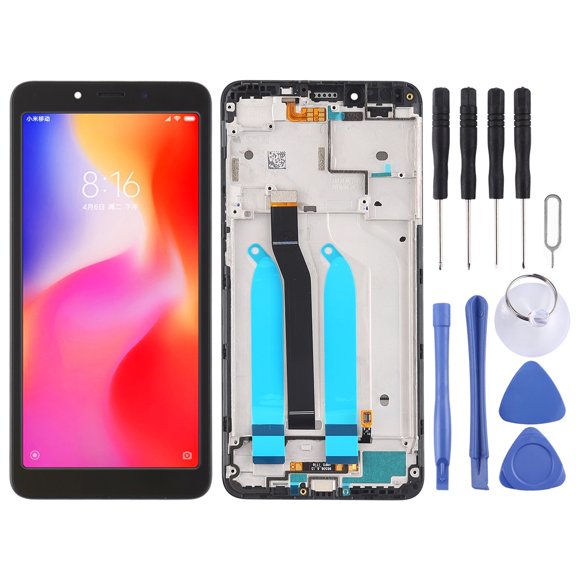Cellphone Repair Parts TFT LCD Screen for Xiaomi Redmi 6A / Redmi 6 Digitizer Full Assembly with Frame