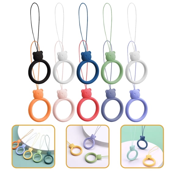 PartyKindom Cellphone Lanyard Circular Compact Design Shopping 10Pcs 3.6X1.2X0.2In