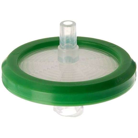 Celltreat 229747 Syringe Filter, PES Membrane, Sterile, 0.22m Port Size, 30mm Diameter, Green (Case of 30)