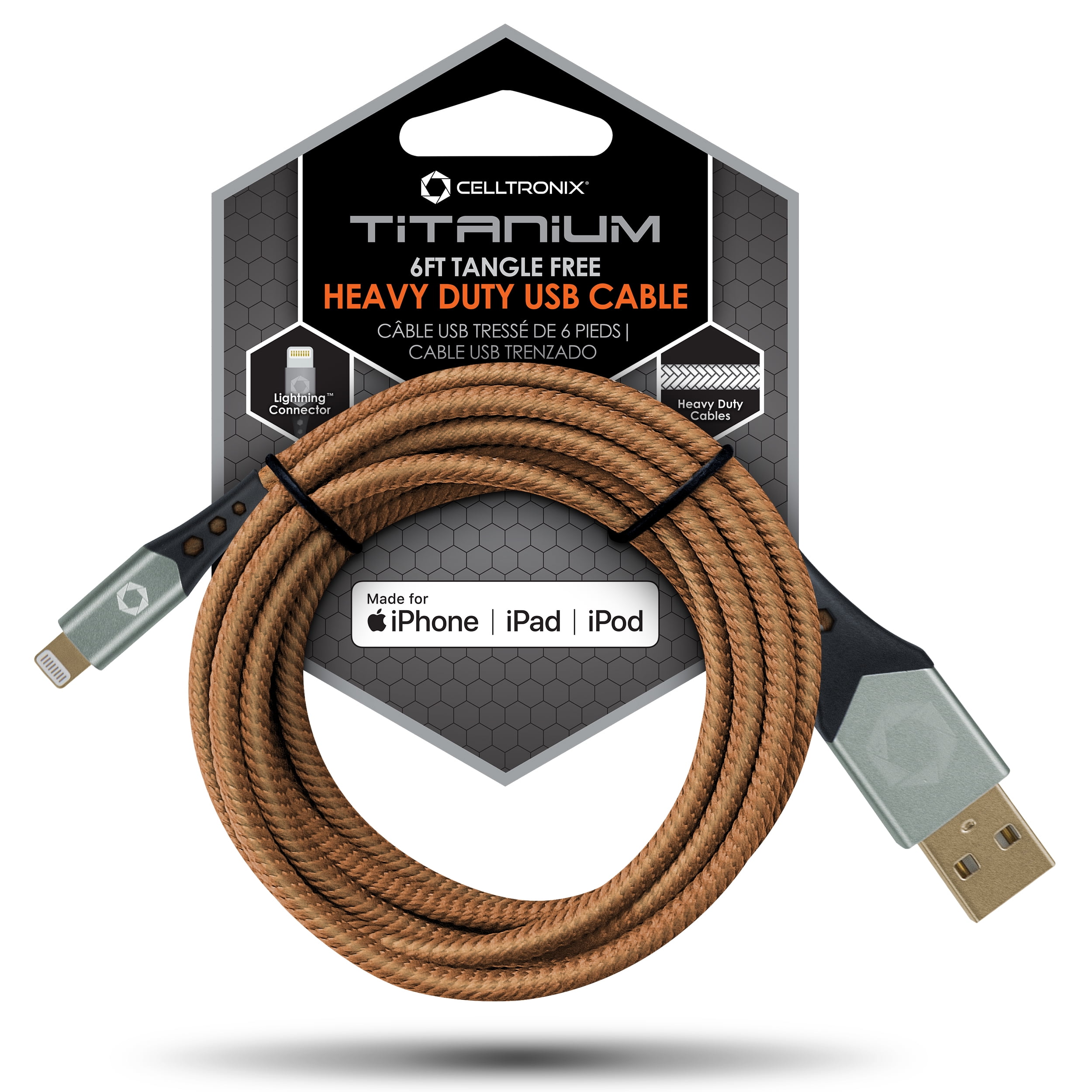 Celltronix MCX MFi Titanium, 6FT Lightning to USB Cable Fast Celltronix MCX MFi Titanium, 6FT Lightning to USB Cable Fast