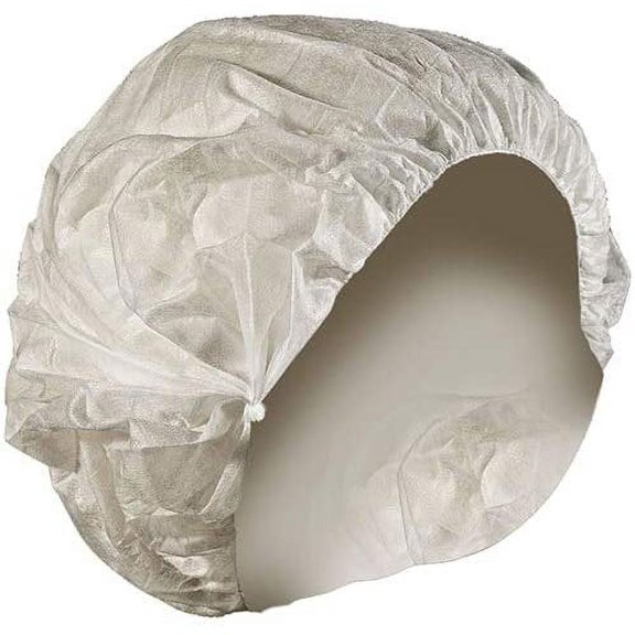 Cellucap BI4DI Pleated Disposable White Bouffant Cap 21 Inch, 100 Pieces