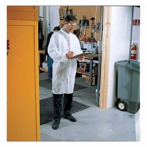 Disposable Lab Coat, Polypropylene, Snaps Closure, White, L 3317LGRA