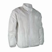 Disposable Lab Coat, Polypropylene, Hook-and-Loop Closure, White, 5XL, 50 PK 6512EWHLXX
