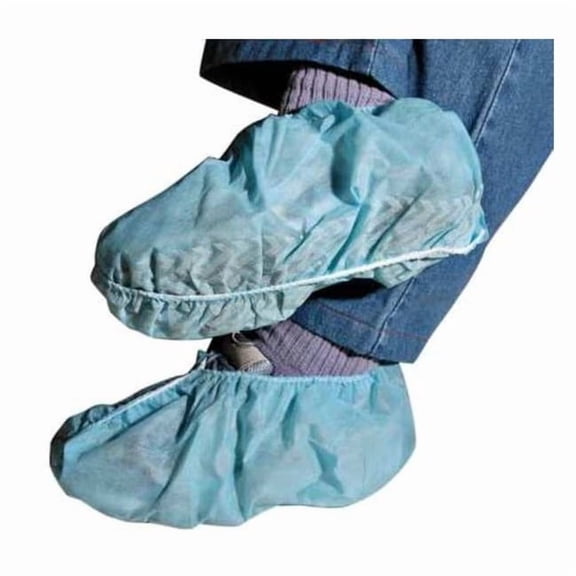 Disposable Shoe Covers, Polypropylene, Blue, Slip Resistant Sole: Yes ,XL 28033BGRA