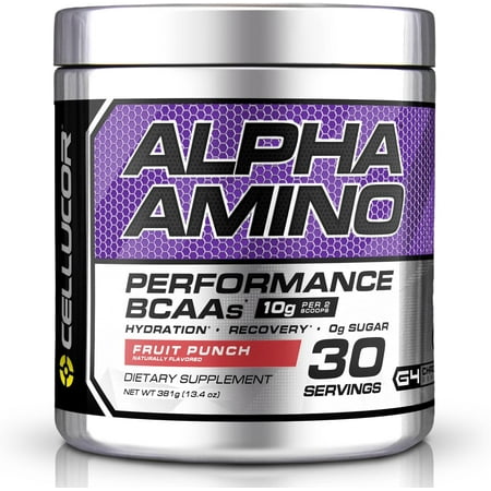 Cellucor Alpha Amino EAA & BCAA Powder, Fruit Punch, 30 Servings