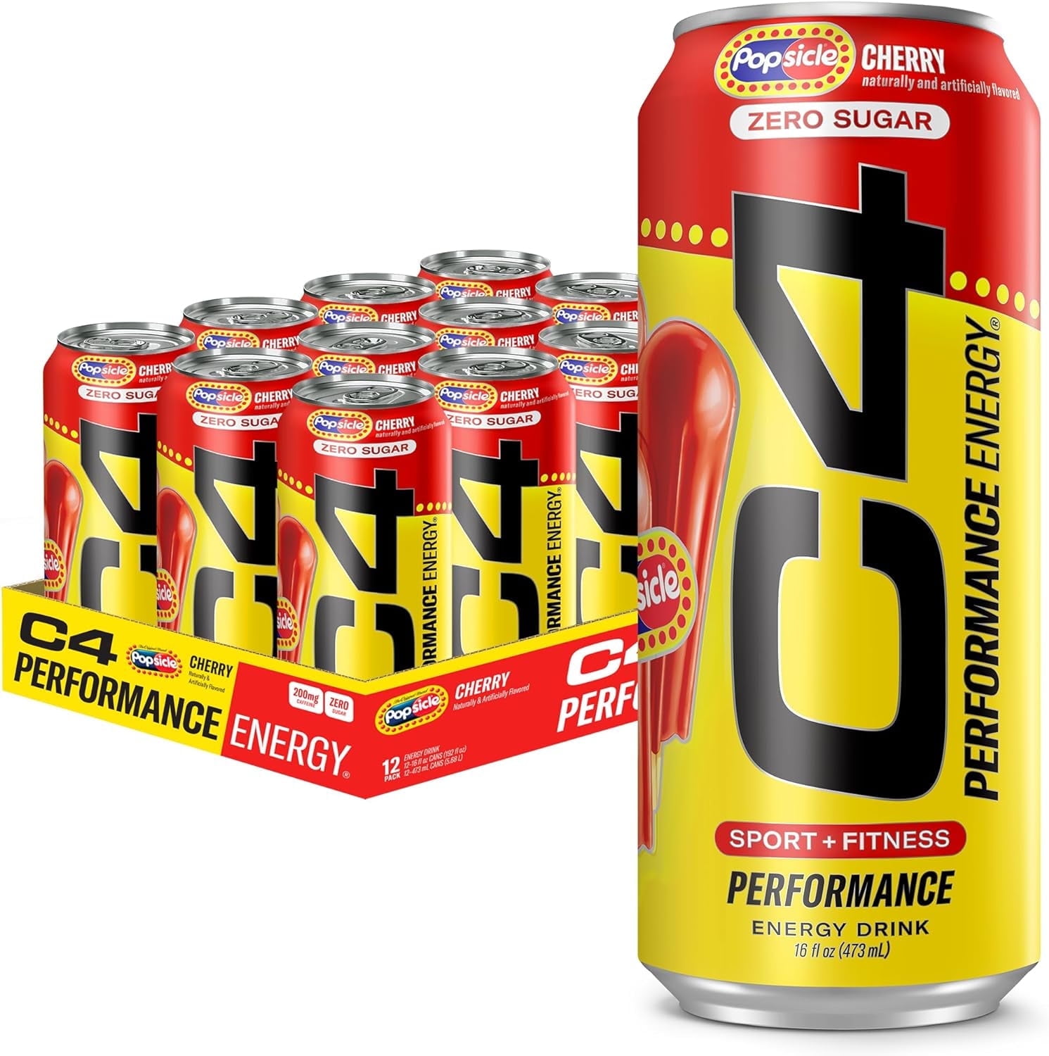 Cellucor C4 Energy x Cherry Popsicle SugarFree PreWorkout, 16 oz