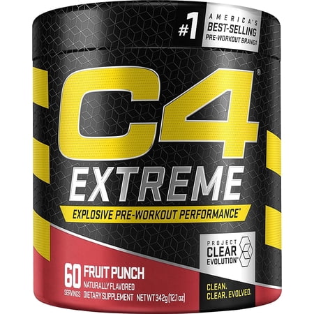 C4 Extreme Pre Workout Powder, Fruit Punch, 60 Servings
