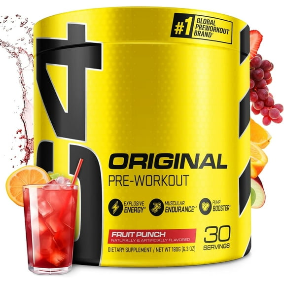 C4 Original Pre Workout Powder, Fruit Punch, 30 Servings