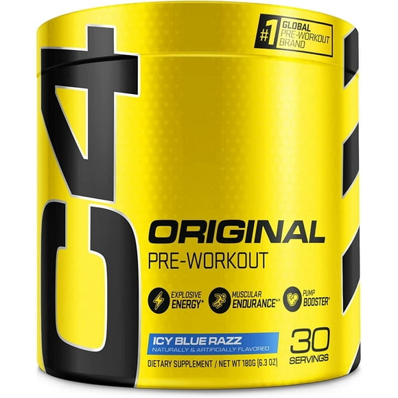 C4 Original Pre-Workout Powder, Icy Blue Razz, 30 Servings