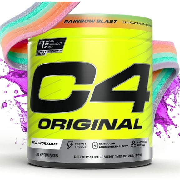 C4 Original Pre-Workout Powder, Rainbow Blast, 20 Servings