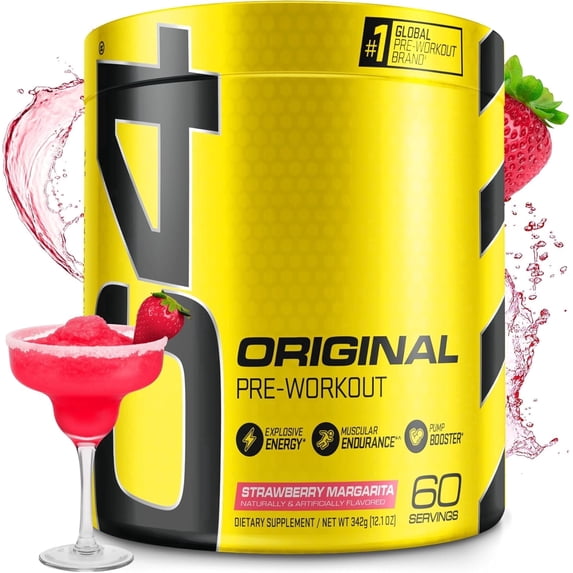 C4 Original Pre Workout Powder, 150mg Caffeine Energy Formula with Beta Alanine & Creatine for Endurance, Focus & Performance, Preworkout for Men & Women – Strawberry Margarita, 60 Servings