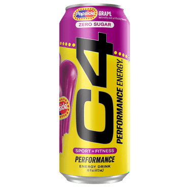 C4 Performance Energy Drink, Grape Popsicle, 16 oz, Single Can