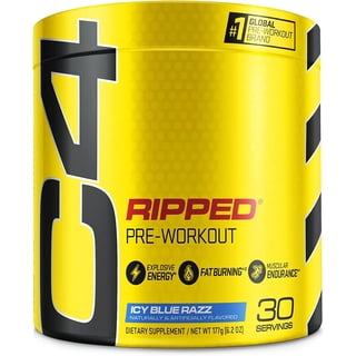 C4 Ripped Pre-Workout Powder, Icy Blue Razz, 30 Servings