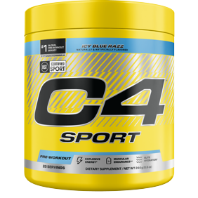 C4 Sport Pre-Workout Powder, Icy Blue Razz, 20 Servings