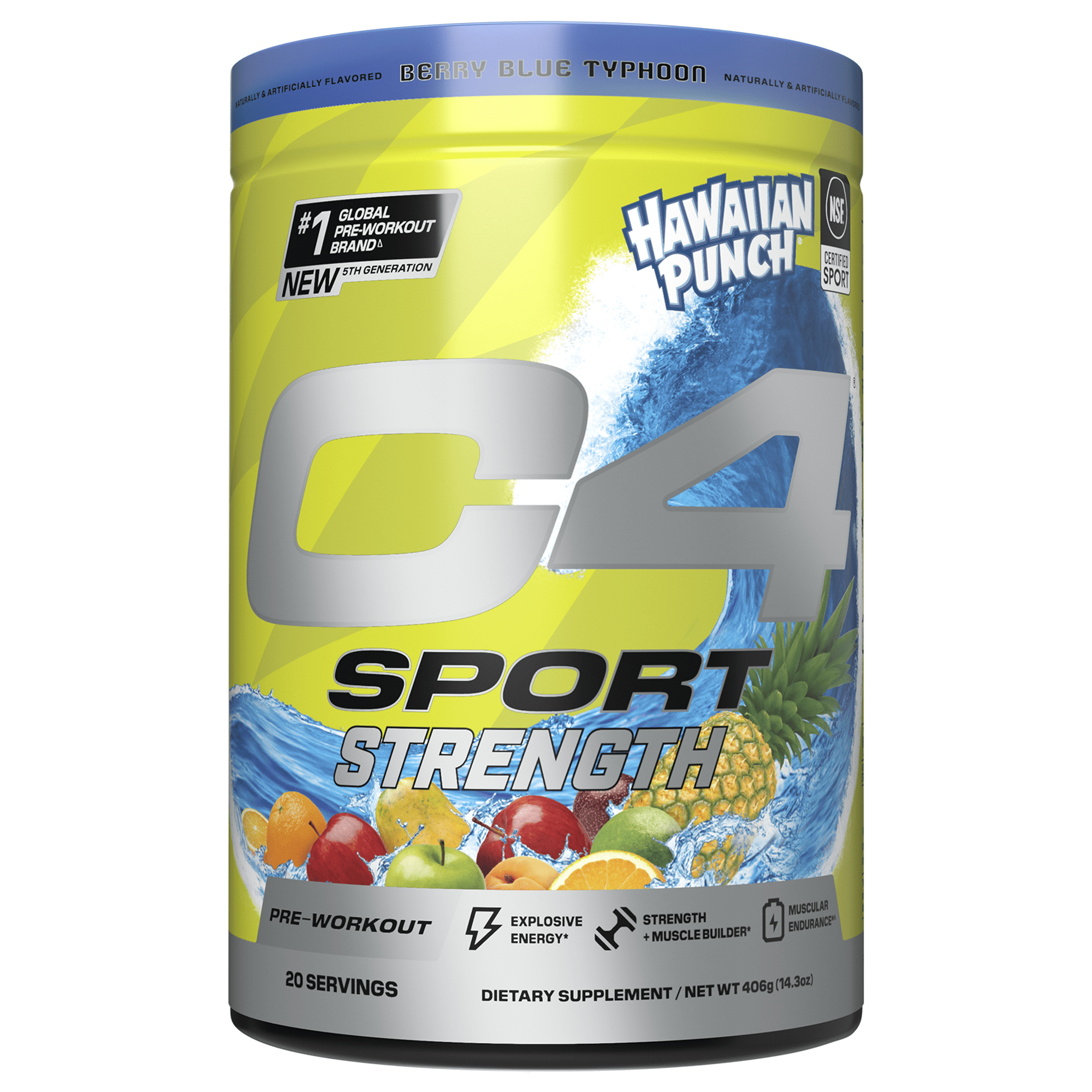Cellucor C4 Sport Strength PreWorkout, Hawaiian Punch Berry Blue