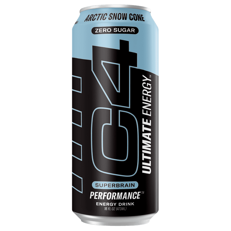 Cellucor C4 Ultimate Energy Drink, Arctic Snow Cone, 16 oz Can for