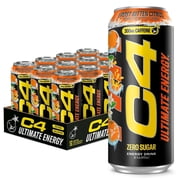 C4 Ultimate Energy Drink, Frost Bitten Citrus Flavor, Zero Sugar, Carbonated, 16 oz can (12 Pack)