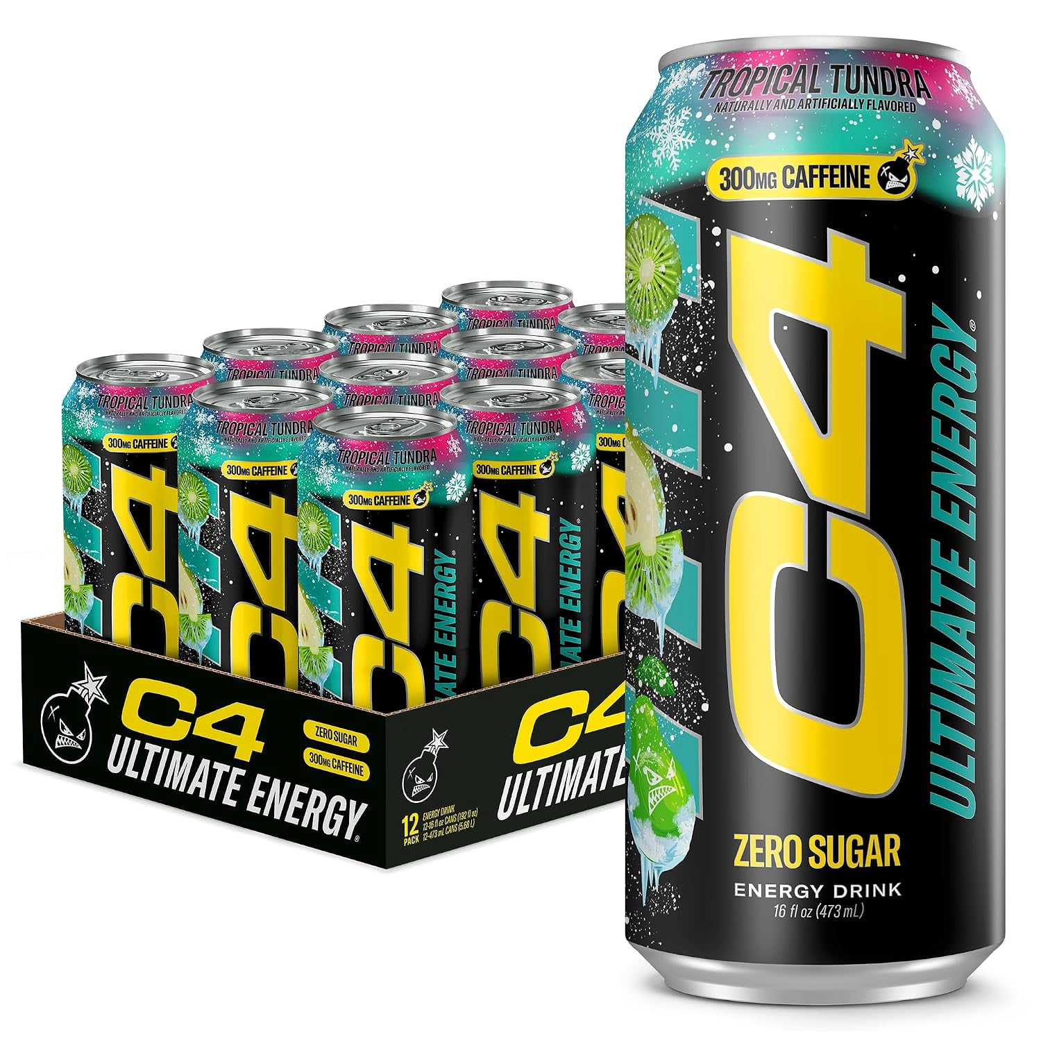 C4 Energy, Energy Drink, Tropical Tundra Frost Flavor - Walmart.com