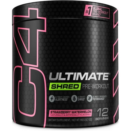 Cellucor + C4 Ultimate Shred Preworkout Powder + Strawberry Watermelon + Pumps & Fat Burning + 12 Servings