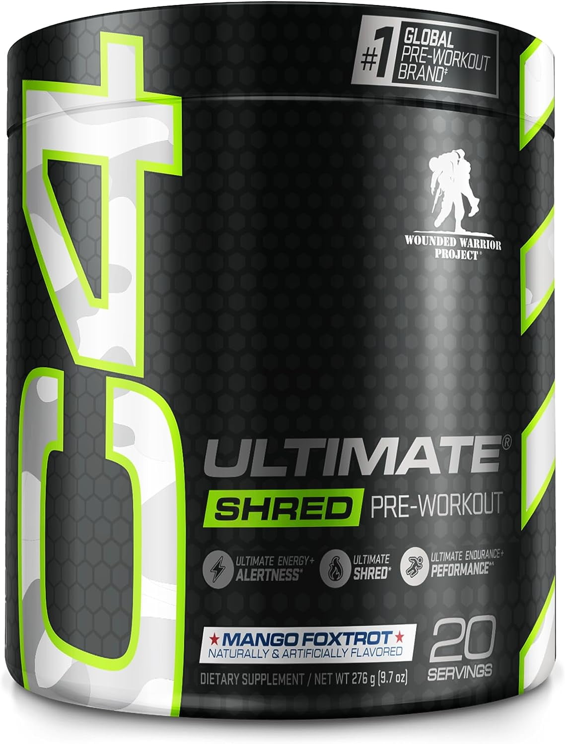 Cellucor C4 Ultimate Shred Pre Workout Powder, Mango Flavor, 20