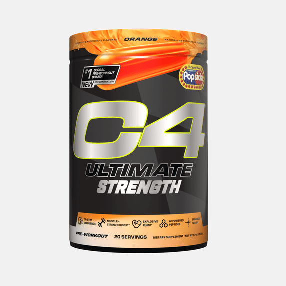 C4 Ultimate Strength Pre-Workout Powder, Orange Popsicle, 20 Servings