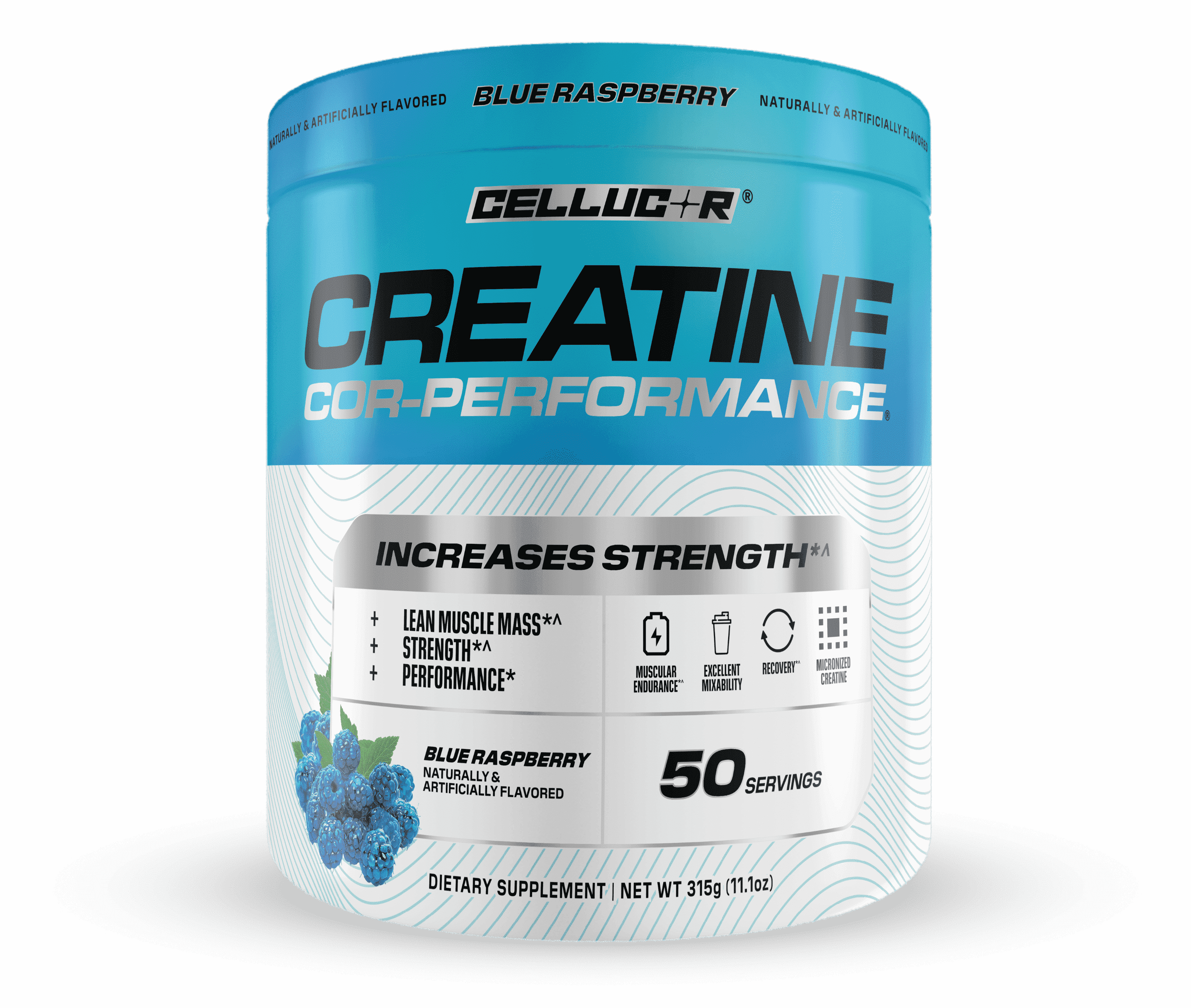 Cellucor Cor-Performance Creatine Powder, Blue Raspberry Flavor, 50 Servings