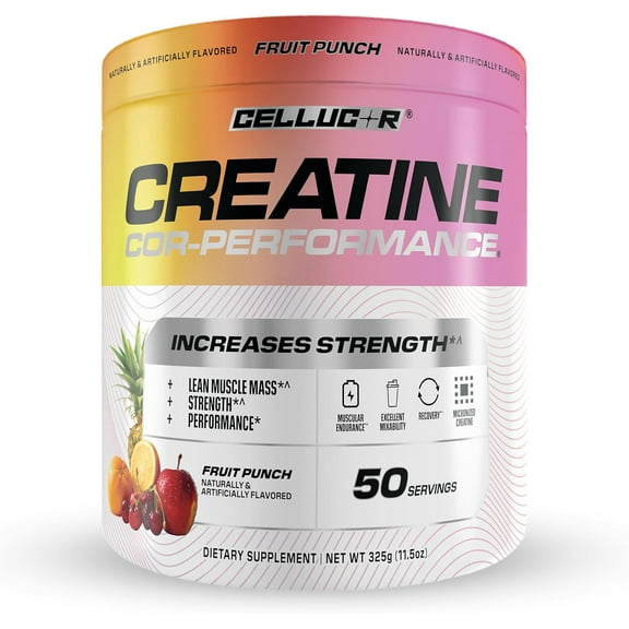 Cellucor Cor-Performance Creatine Powder, Fruit Punch Flavor, 50 Servings